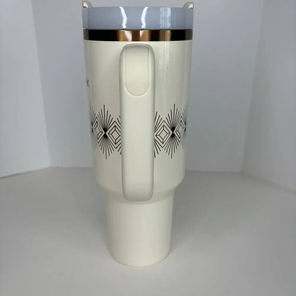Stanley Deco Cream Gloss 40 oz Tumbler No Straw - Picture 3 of 8
